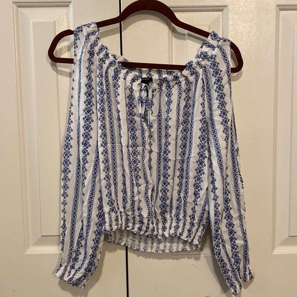 Forever 21 Cold Shoulder Shirt - Stylish and Flattering, Size Small